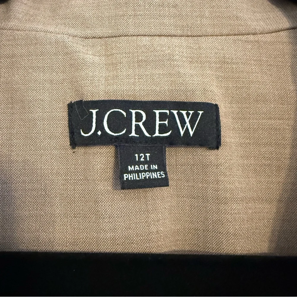 J.Crew Vivienne Italian Wool Blazer Tan Gold Button Women’s 12T Tall - Picture 2 of 16